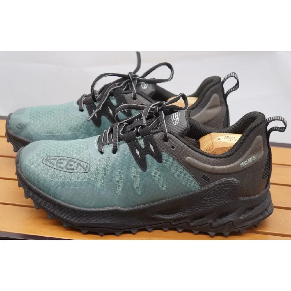 Keen Zionic Waterproof Hiking Outdoor Shoes 9 Green Black Lace Up Trail Men’s